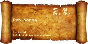 Rab Norma névjegykártya